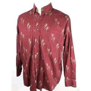 Munsingwear Button Up Shirt Men Size XLT Fly Fishing  Heavy Cotton Long Sleeve